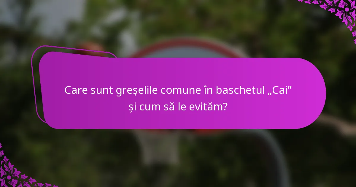 Care sunt greșelile comune în baschetul „Cai” și cum să le evităm?