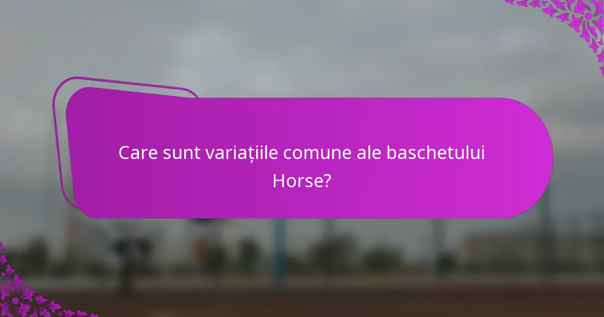 Care sunt variațiile comune ale baschetului Horse?