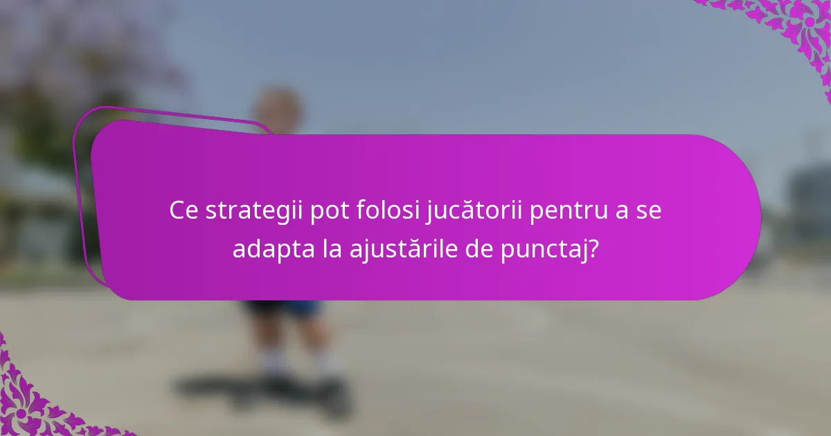 Ce strategii pot folosi jucătorii pentru a se adapta la ajustările de punctaj?