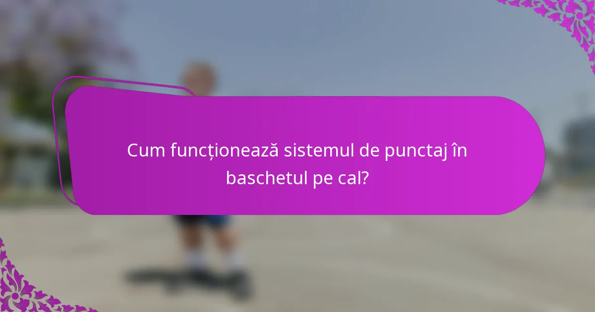Cum funcționează sistemul de punctaj în baschetul pe cal?