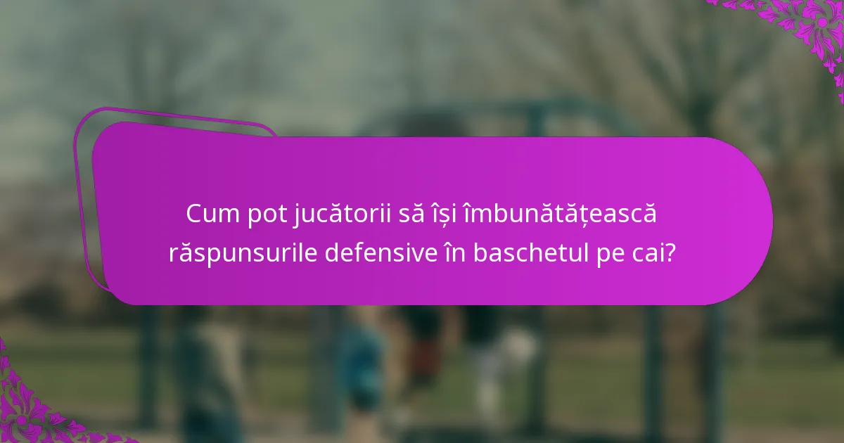 Cum pot jucătorii să își îmbunătățească răspunsurile defensive în baschetul pe cai?